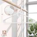 NEATERIZE Thick Heavy Duty Hangers - White Plastic Clothes Hangers 12 Pack - Great for Coat Hanger, Jackets Jeans & Suit Hanger for Closet - New Apartment Essentials Percheros Ganchos para Colgar Ropa