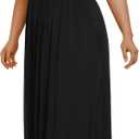 LONGYUAN Women's Plus Size Maxi Dresses for Curvy Women Summer Short Sleeve Casual 2026 Long Dress XL-6XL (Black, XXXL)