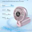 AMACOOL Handheld Fan Foldable, 5000mAh Rechargeable Hand Fans with Powerful Cooling, 4 Speeds, LED Display, Portable Fan for Travel,Concerts,Makeup,Lash,Outdoor Events,Gifts Women