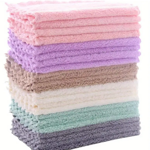 24PCS Kitchen Dishcloth, Microfiber Washcloth, Soft Cleaning Cloths, Coral Fleece/Lint Free/Absorbent/Quick Dry/Nonstick Oil Rags, Reusable Washable Tea Towel, 6'x8