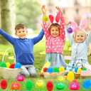 Jumbo Easter Eggs Filled with LED Puffer Balls, 8-Pack Light-Up Squeeze Stress Relief Toys for Kids, Easter Egg Hunt Fillers Treats Easter Basket Stuffers for Kid Toddler Boys Girls