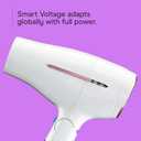 Conair Double Ceramic Travel Dryer with Concentrator & Folding Handle, 1875W Travel Blow Dryer with Smart Voltage Technology, Ionic Conditioning Fights Frizz, 3 Heat & 2 Speed Settings, White