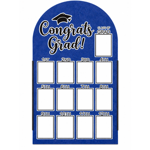 CroBlissful 27 x 16 Inch Graduation Photo Board Picture Frames Wall Decor Collage Display Blue Felt Board for 4 x 3 Inch Photo DIY Picture Holder 2026 Graduation Party Decorations