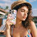 for iPhone 13 Pro Case, Coastal Fruit Collage Pattern with Lucky Charms, Military-Grade Drop Protection, Boho Y2K Soft Slim TPU Protective & Camera Protection for Women Girls (BuleArtCut)