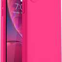 Vooii Compatible with iPhone XR Case, Upgraded Liquid Silicone with [Flat Edges] [Camera Protection] [Soft Anti-Scratch Microfiber Lining] Phone Case for iPhone 10 XR 6.1 inch - Hot Pink