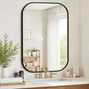 Bathroom Mirror for Wall, Black Bathroom Vanity Mirror for Over Sink 26 x 38, HD Reflection Shatterproof Mirror for Living Room Bedroom Entryway, Metal Frame Rectangular Shape