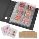 CGBE Press On Nail Storage Book, Nail Binder Organizer, D-Ring Pages, A4 | Dust and Crush Resistant Cover, Removable Binder Pages, Nail Display Book, Nail Tape Included, For Press On Nail Collection