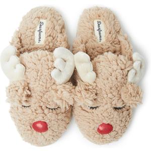 Dearfoams Matching Family Holiday Christmas Reindeer & Turkey Scuff (Large)
