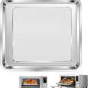 Air Fryer Baking Pan for Nuwave Bravo 12 in 1 21 Qt Air Fryer Toaster Oven, 11.2'' * 10.5'' Air Fryer Grill Pan Grill Plate Crisper Plate Rack Parts Accessories Tray, Steel
