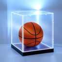 Novabright LED Light Basketball Display Case Clear Acrylic Basketball Box Basketballs Case Display Stand Holder for Autographed Sport Memorabilia, Dust Proof, UV Protection