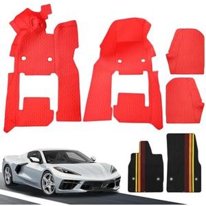 Floor Mats Floor Liners Carpet Compatible with for Corvette C8 Coupe 2020 2021 2022 2023 2024 2025 2026, All Weather Anti-Scratch Wear-Resistant 360° Full Floor Protector Accessories