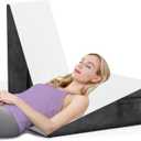 Bed Wedge Pillow for Sleeping, Triangle Pillow Wedge for Post Surgery, Memory Foam Wedge Pillows for Seniors/Adults, Sleeping Wedge for Back Pain Relief, Heartburn, Acid Reflux (1PC)