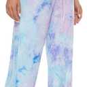 iniber Women's Comfy Pajama Pants Casual Lounge Pant Wide Leg Palazzo Stretch Drawstring Bottoms 3XL