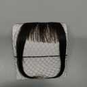 NAYOO Bangs Hair Clip- Darkest Brown Fake Bangs 100% Real Human Hair Extensions Wispy Bangs for Women Fringe with Temples Hairpieces Curved Bangs for Daily Wear (2# darkest brown, Wispy Bangs)