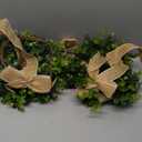 Yilloog 6 Pcs Mini Christmas Wreaths for Kitchen Cabinet 9" Small Christmas Artificial Boxwood Wreaths with Linen Bow Xmas Party Decor for Door Window Wall Farmhouse Hanging