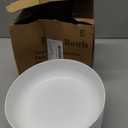 HOMQUEN Pasta Bowls Set of 6, 37oz Salad Bowls White Soup Bowls, Large Pasta Serving Bowls, Unbreakable Plastic Dinner Bowls, Dinnerware Sets,Valentines Day Gift, Dishwasher Safe (White)
