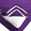 Zip On Sheets Twin Zipper Fitted Sheets - Includes 2 Zip On Sheet & 1 Fitted Sheet Base - 8" to 16" Inch Deep Pocket Twin Size Zipper Sheets - Faster & Easier 600 TC Cotton - Purple