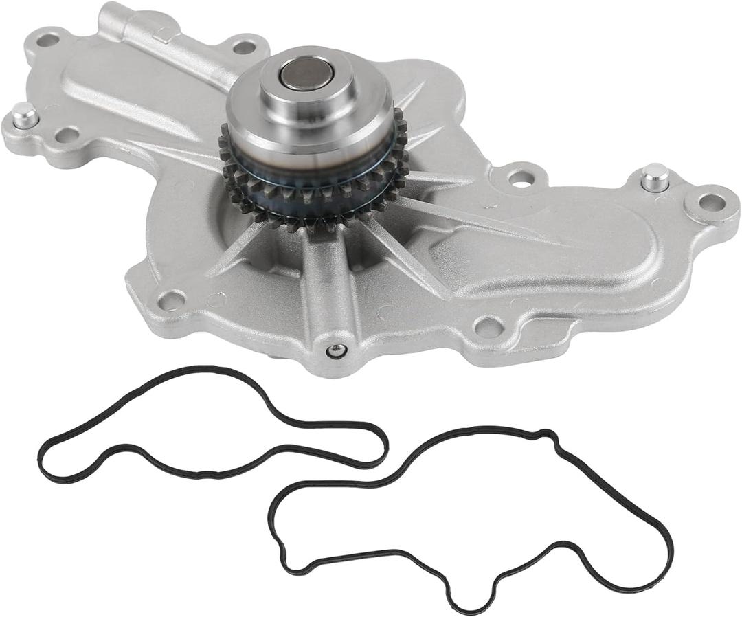 AW6348 Water Pump with Gasket Compatible with Ford Edge Fusion Flex Explorer Taurus 2011-2019 Compatible with Lincoln MKS MKZ MKT MKX MAZDA 6 CX9 with Double-Row Sprocket Engine 3.5L 3.7L