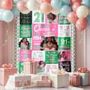African Americans 21st Birthday Gifts for Her, 21 Year Old Birthday Gifts for Her Blanket 60"X 50", Pink Green 21st Birthday Gift for Women, Gift for 21 Old Year Black Sister Daughter Female
