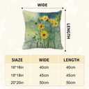 Buxainnsg Dreamly Spring Throw Pillow Covers 18x18 in Green and Yellow Floral Throw Pillow Covers 18x18 Set of 2 Rustic Flower Pillows Cover Farmhouse Sunflower Daisy Wildflower Pillows Cover Decor