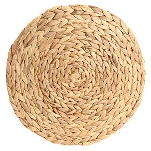 Koyal Wholesale Natural Water Hyacinth Placemats, Set of 6, 13.5 inch Round Mat Weave Charger Plates, Tropical Wedding