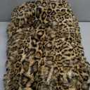 760GSM Faux Rabbit Faux Fur Throw Blanket,Super Thick Warm Bubble Blanket Throw,Fuzzy Luxury Plush Decorative Blanket for Couch Bed Sofa(Leopard Brown,50''x 60'')