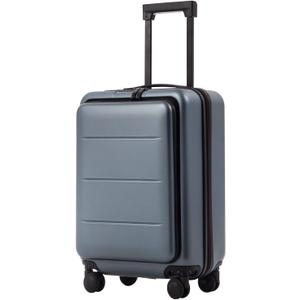 Coolife Luggage Suitcase Piece Carry On ABS+PC Spinner Trolley with pocket Compartmnet(Night navy, 20in(carry on))