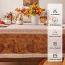 Romanstile Fall Rectangle Tablecloth 60 x 84 Inch, Thanksgiving Autumn Harvest Pumpkin Table Cloth, Stain Resistant Washable Table Cover for Dining, Party, Holiday Decor - Orange and Beige