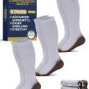 Pembrook 3 Pairs Copper Mens Compression Socks 20-30 mmHg, Running, Hiking, Athletic Cycling, Travel | Circulation Support L