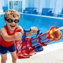 Gatling Electric Water Gun, 1500cc Squirt Water Pistol Toy Powerful Water Blaster 50-55 Feet Range, Automatic Super Water Soaker for Kids Summer Outdoor Swimming Pool Beach Party,Red