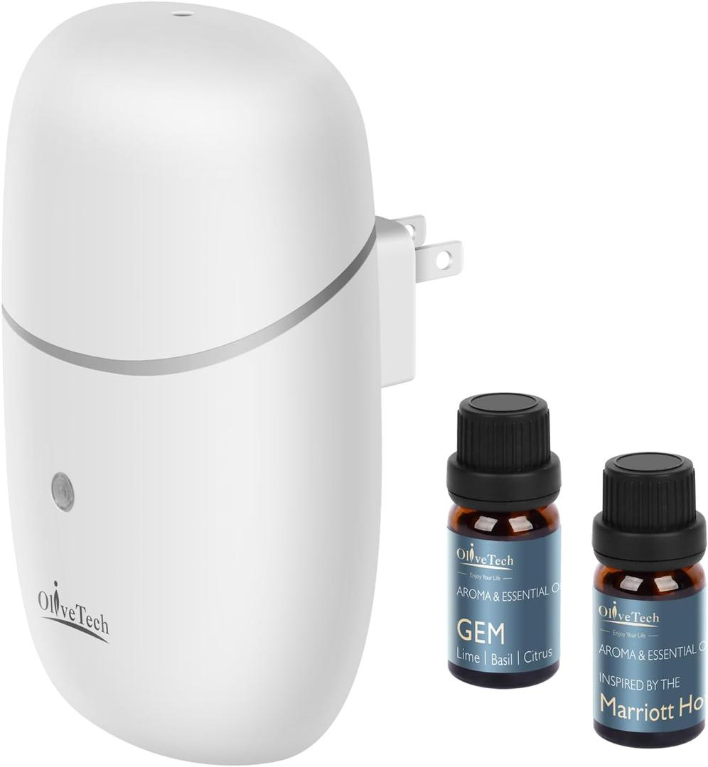 Plug in Oil Diffuser, Scent Diffusers for Home, Aroma Waterless Wall Fragrance Diffuser, Hotel Collection Diffuser, 2X 10ml Essential Oil Included