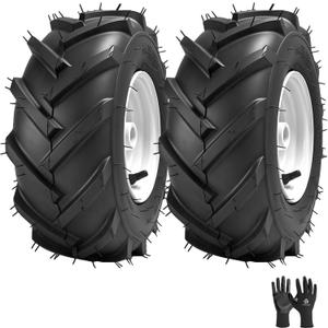 13x5.00-6 Tiller Tire and Wheel, Heavy Duty Lawn Mower Tire with 3/4" Axle and 3-1/8" Centered Hub, Replacement for Lawn Tractors Tillers Garden Farm Landscaping Equipment-2 Pack