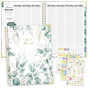 Academic Planner 2025-2026 (8.5" x 11") - Weekly & Monthly Planner (Jul. 2025 - Jun. 2026), Column View Calendar Organizers, Hardcover Agenda Book with Tabs for Office & School, Green