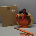 Fall Thanksgiving Piata Large Thanksgiving Piata with Blindfold Bat and Confetti for Autumn Harvest Birthday Party Gifts Supplies Holiday Decor(Turkey)