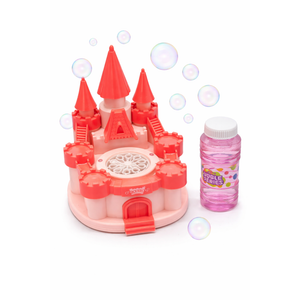 PANACARE Castle Bubble Machine, Automatic Bubble Blower, 10000+ Bubbles per Minute/LED Light, with Bubble Solution, Electric Bubble Machine Toy, for Boys and Girls Birthday Party Outdoor Gift (Red)