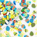 MIIIM 200 Pcs Mixed Colors Handmade Cartoon Easter Egg Polymer Clay Loose Beads Easter Theme Beads for DIY Jewellery Craft Decoration