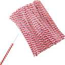 ONLYKXY Color Stripe Kraft Paper Twist Ties Plant Ties Reusable Bread Twist Ties Cake Pop Ties Cable Ties Candy Ties for Bags,Gifts,Packing,Christmas,Decoration,4 Inch,100pcs (Red)