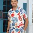 KYKU Hawaiian Shirt for Men: Tropical Summer Beach Short Sleeve Button Down Shirt with Pocket (S)