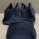 OIAHOMY 3 Pack Storage Baskets for Organizing, Cube Storage Bins for Shelves, Rectangle Storage Baskets With Handles, Woven Baskets for Storage, 12.7''Lx9''Wx7.8''H, Blue