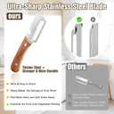 2 x Left & Right Hand Vegetable Peeler Set with Bottle Opener, Heavy-Duty Thick Stainless Steel Blade, Durable Wooden Handle Kitchen Peeler for Fruits & Vegetables