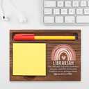 Appreciation Thank You Librarian Gift, Inspirational Desk Decor for Retirement, Leaving, Back to School, Graduation, Congratulate, Motivational Ideas, Wooden Self-Stick Note Pad Holders TBC78