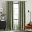 MIULEE Velvet Curtains Sage Green Elegant Grommet Curtains Thermal Insulated Soundproof Room Darkening Black Out Curtains/Drapes for Classical Living Room Bedroom Decor 52 x 108 Inch Set of 2