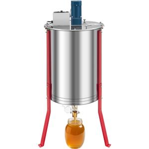 VEVOR Electric Honey Extractor, 6 Frame Honey Extractor with Transparent Lid, 140W Stainless Steel Honeycomb Drum Spinner, Height Adjustable, Honeycomb Extraction Equipment for Beekeeping