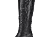 Pasuot Western Cowboy Boots for Women - Knee High Wide Calf Cowgirl Boots with Classic Embroidered, Slip On Pointed Toe Chunky Heel Fashion Retro Classic Pull On Tall Boot for Girls Ladies Fall Winter 10