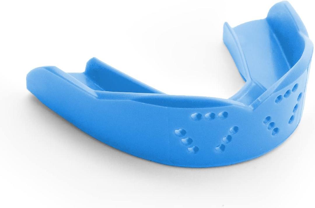 SISU 3D Mouthguard, Electric Blue - 2.0mm Thin - for Athletes Over 5 Tall - Pre-Formed for Custom-Molded Fit - Remoldable Up to 20 Times - Non Toxic