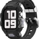 ULTIMAL Sport Case Band Compatible with Apple Watch SE 3/2/1 & Series 11 10 9 8 7 6 5 4 42mm 41mm 40mm, Full Protective Shockproof & Scratch Resistant Rugged Bumper for Women Men(Black)