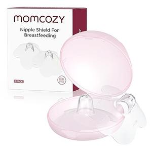 Momcozy Silicone Nipple Shields for Breastfeeding, Flower Shape Petal Design, Ultra Thin & Soft for Flat or Inverted Nipples, Flexible Nursing Shield, BPA/BPS Free (1 Pair, 17mm)