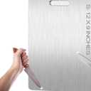 Titanium Cutting Board - 100% Pure Titanium Cutting Boards for Kitchen - Cutting Edge Hygiene & Durability, 1 Pack Double Sided Medical-grade Cutting Mat, Easy to Clean (12"L x 9"W)