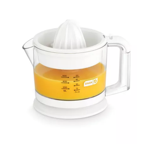 Dash Electric Dual Citrus Juicer - White: Lemon & Fruit Juicer, Multiple Cone Heads, Auto-Reversing, Dishwasher-Safe Parts