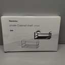 2Pack Under Shelf Storage Basket Organizer Expandable Width Add-On Space Saver Hanging Under Cabinet Pantry Kitchen Countertop Desktop Bookshelf Cupboard Board Slide-in White Heavy-Duty Metal (10.04-16.81" W  8.66" D  6.30" H)